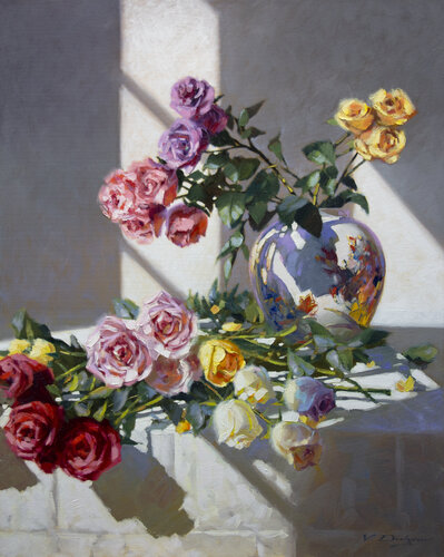 Sunday flowers van Vadim Dolgov, Schilderij te koop op Singulart