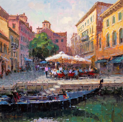 Dinner in Venice de Vadim Dolgov, Pintura a la venta en Singulart
