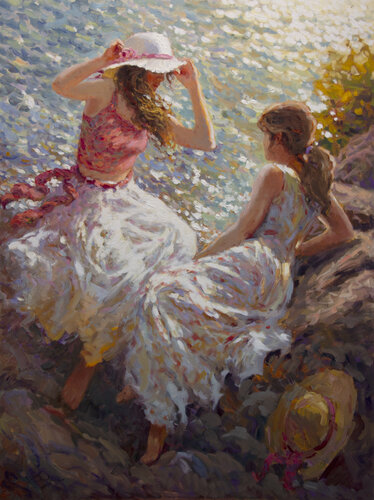 Seaside Serenity di Vadim Dolgov, Pittura in vendita su Singulart