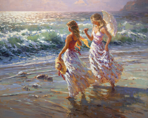 Sunset Waves di Vadim Dolgov, Pittura in vendita su Singulart