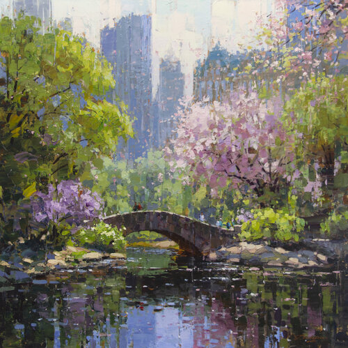 Central Park Blossoms di Vadim Dolgov, Pittura in vendita su Singulart