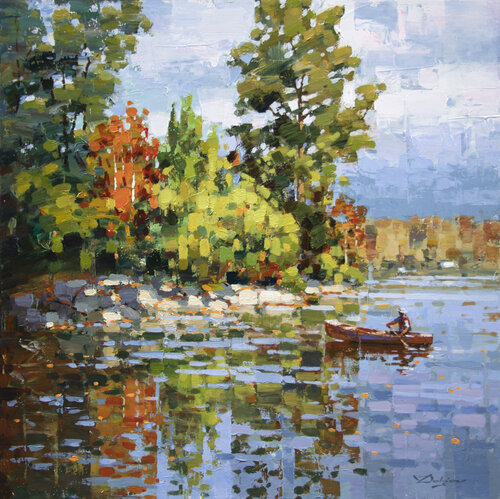 Canoe Journey von Vadim Dolgov, Malerei kaufen auf Singulart