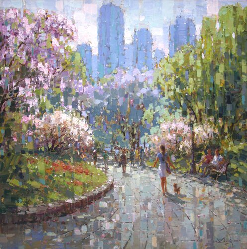 Central Park Walk de Vadim Dolgov, Pintura a la venta en Singulart