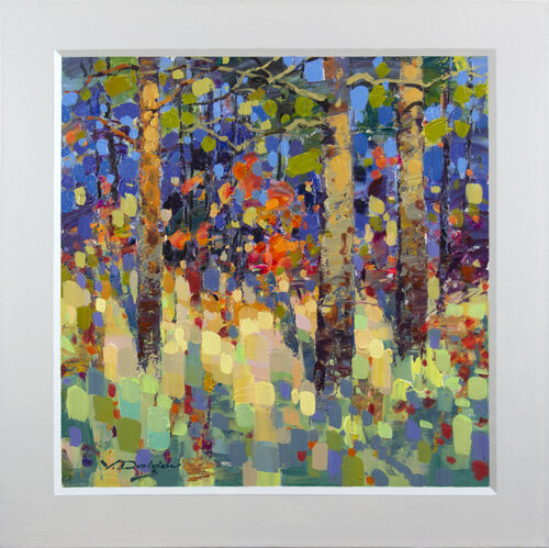 Sunset in forest di Vadim Dolgov, Pittura in vendita su Singulart