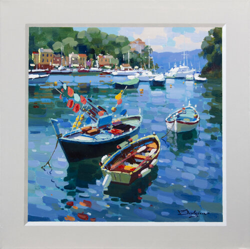 Portofino harbour di Vadim Dolgov, Pittura in vendita su Singulart