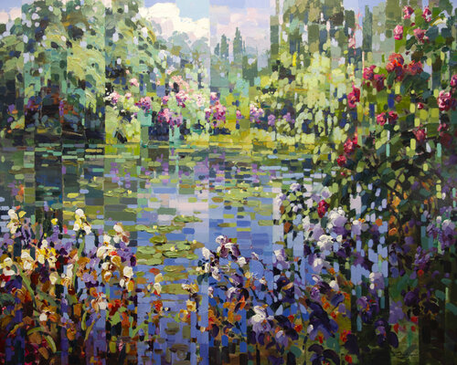 Flowers of the pond di Vadim Dolgov, Pittura in vendita su Singulart