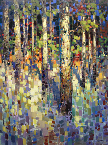 Mosaic of the forest by Vadim Dolgov, 회화 for Sale on Singulart