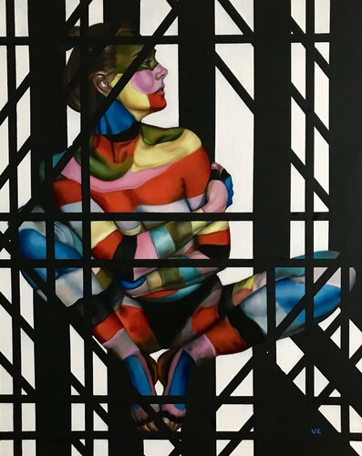 Gefangen in Farben 4 van Valentina Andrees-Reschetizka, Schilderij te koop op Singulart