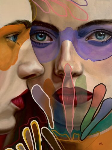 Ti vedo e sei bellissima par Valentina Andrees-Reschetizka, Peinture en vente sur Singulart