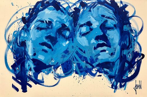 Les mots bleus di David Jamin, Pittura in vendita su Singulart