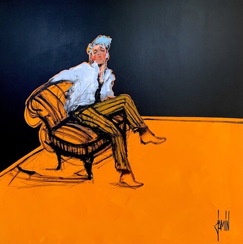 Le salon orange di David Jamin, Pittura in vendita su Singulart