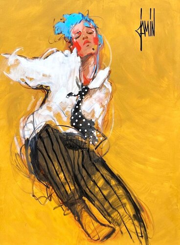 Allure, variations sur fond ocre di David Jamin, Pittura in vendita su Singulart