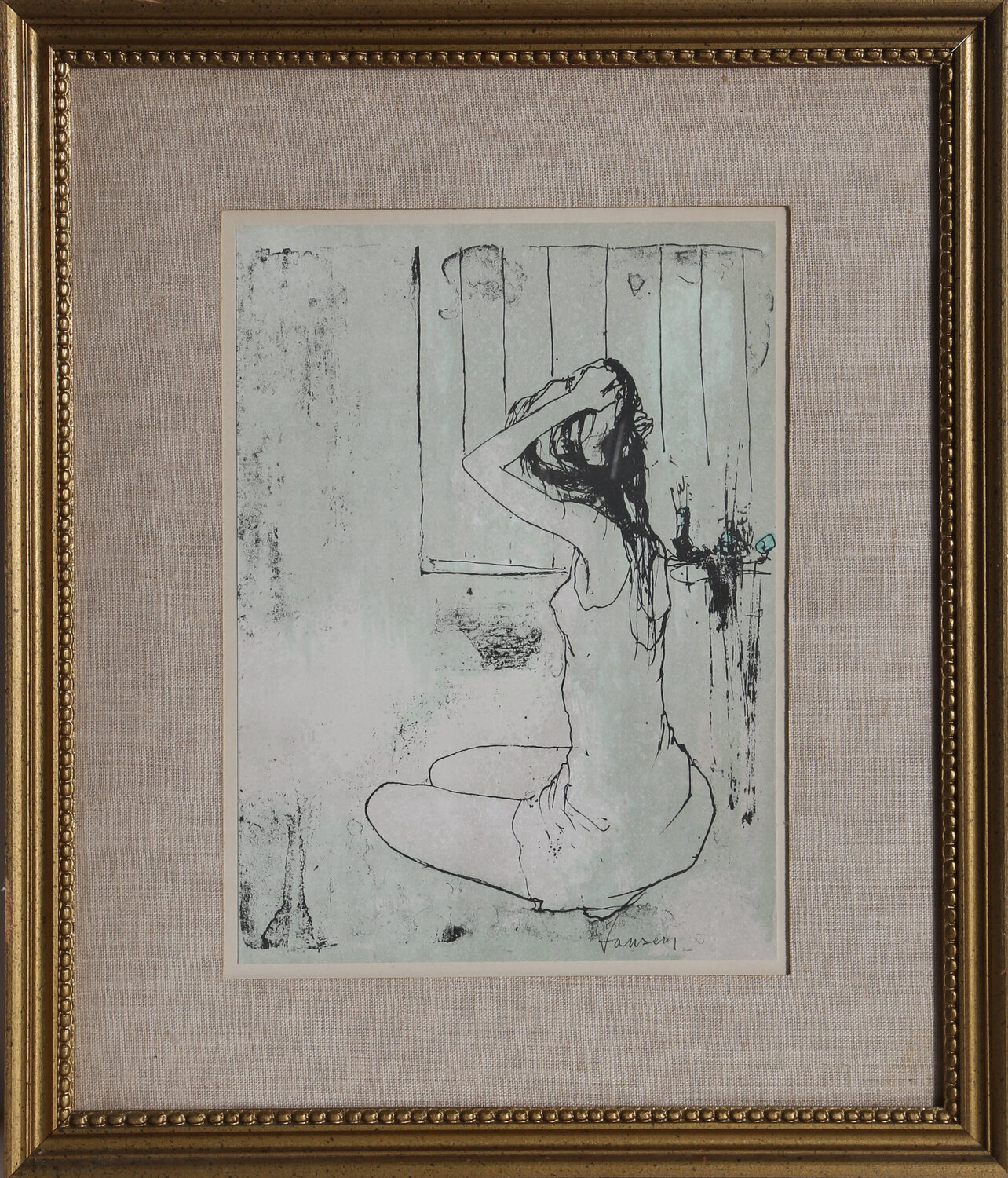 Seated Girl I Jean Jansem Stampa in vendita