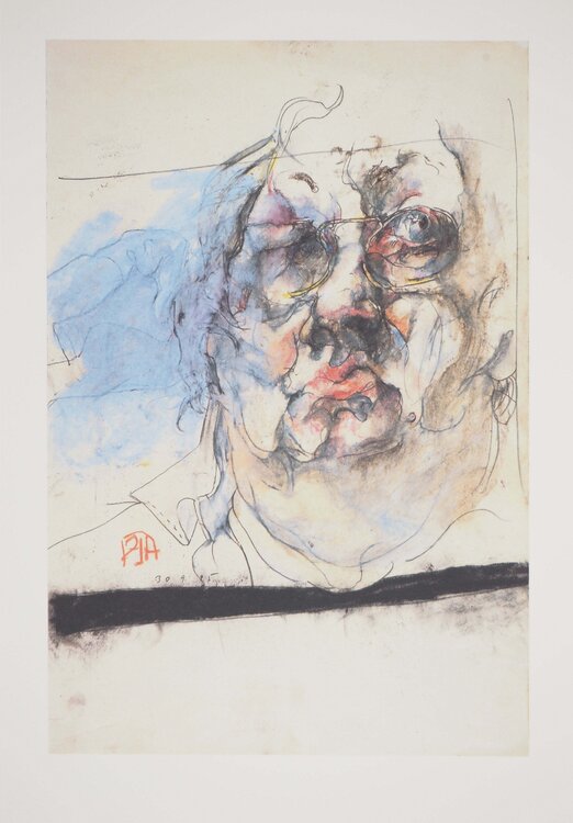 Autoportrait à lunettes Horst Janssen
