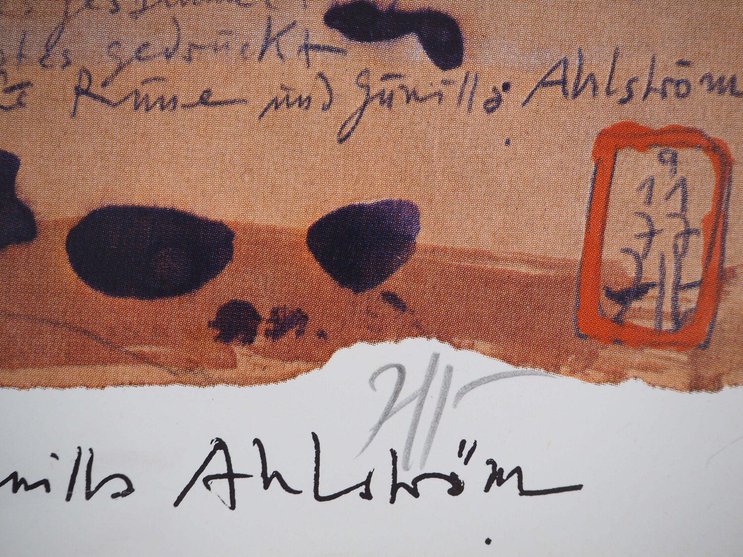 Personnages expressionnistes en bleu Horst Janssen Stampa in vendita