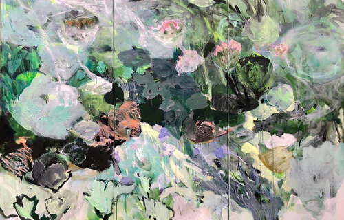 paysage au plus près...    triptyque by Aline Wiest, Painting for Sale on Singulart