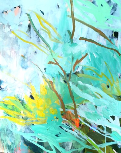 des lianes par delà... van Aline Wiest, Schilderij te koop op Singulart