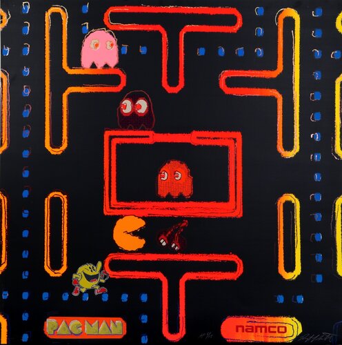 Pac-Man from the Homage to Andy Warhol Portfolio von Rupert Jasen Smith, Druck kaufen auf Singulart