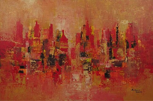 Festive Metropolis by Kalpana Soanes, Painting for Sale on Singulart