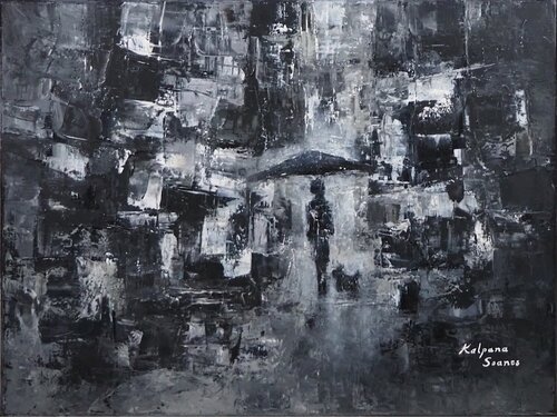 Same Old Street On A Brand New Day V van Kalpana Soanes, Schilderij te koop op Singulart