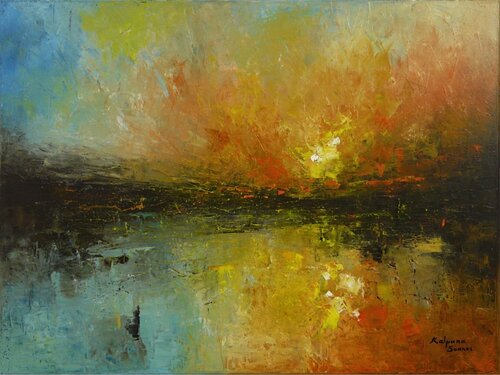 Glowing Shore van Kalpana Soanes, Schilderij te koop op Singulart