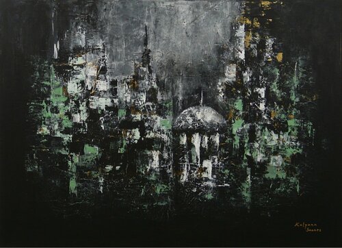 Brooding Metropolis di Kalpana Soanes, Pittura in vendita su Singulart