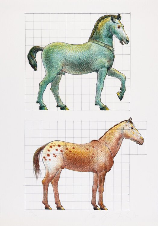 Study of a Classical Horse and a Modern Horse Luis Jiménez