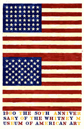 The 50th Anniversary of the Whitney Museum of American Art (Double Flag) van Jasper Johns, Afdruk te koop op Singulart