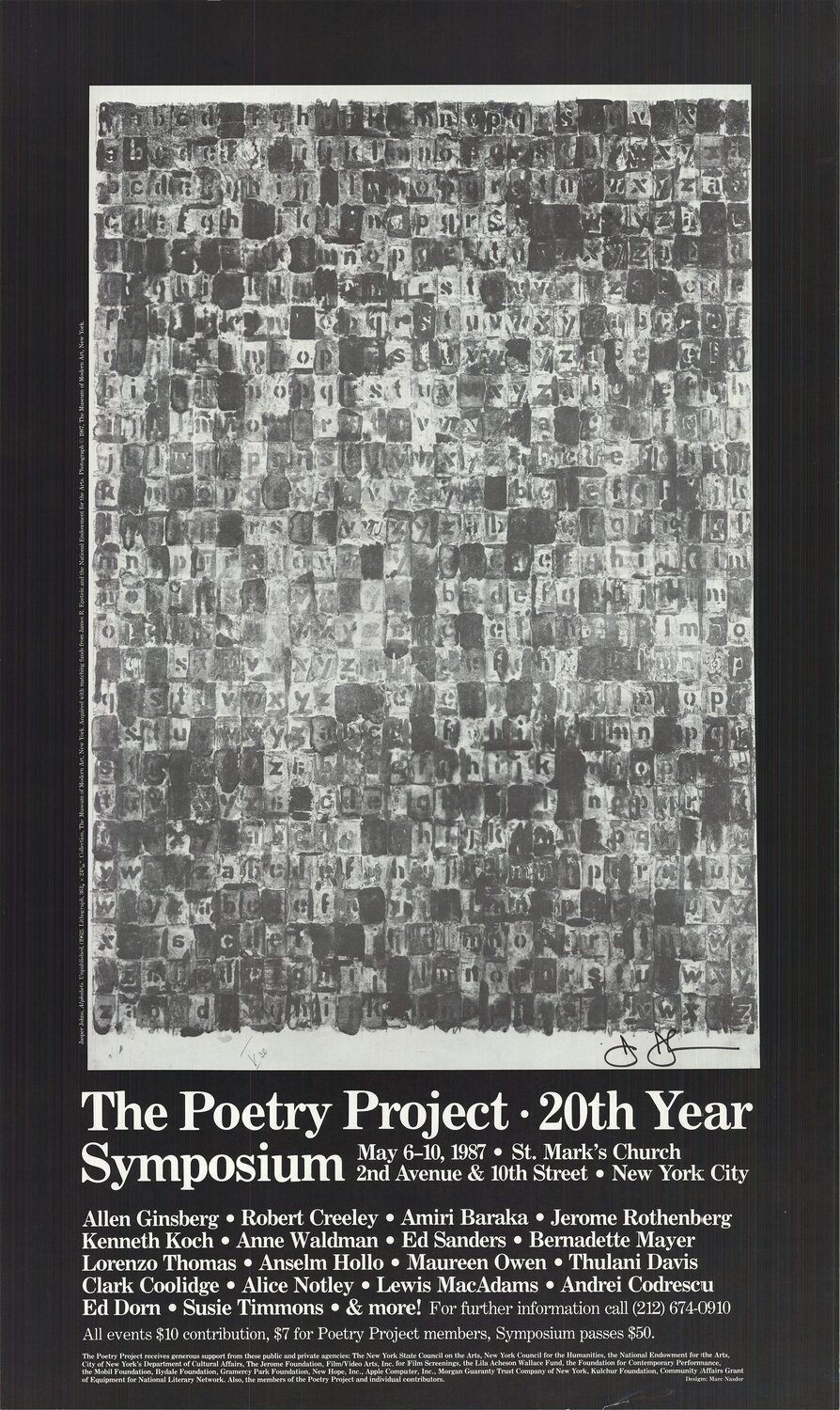 Alphabets Jasper Johns Print for sale