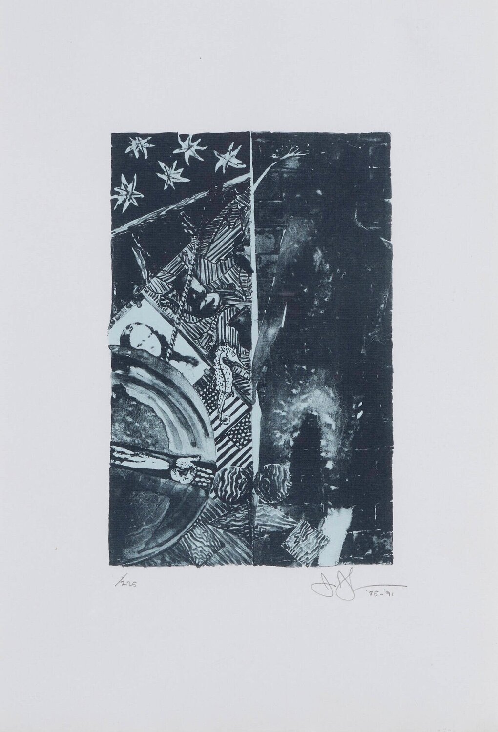 Summer (Blue) Jasper Johns Print for sale