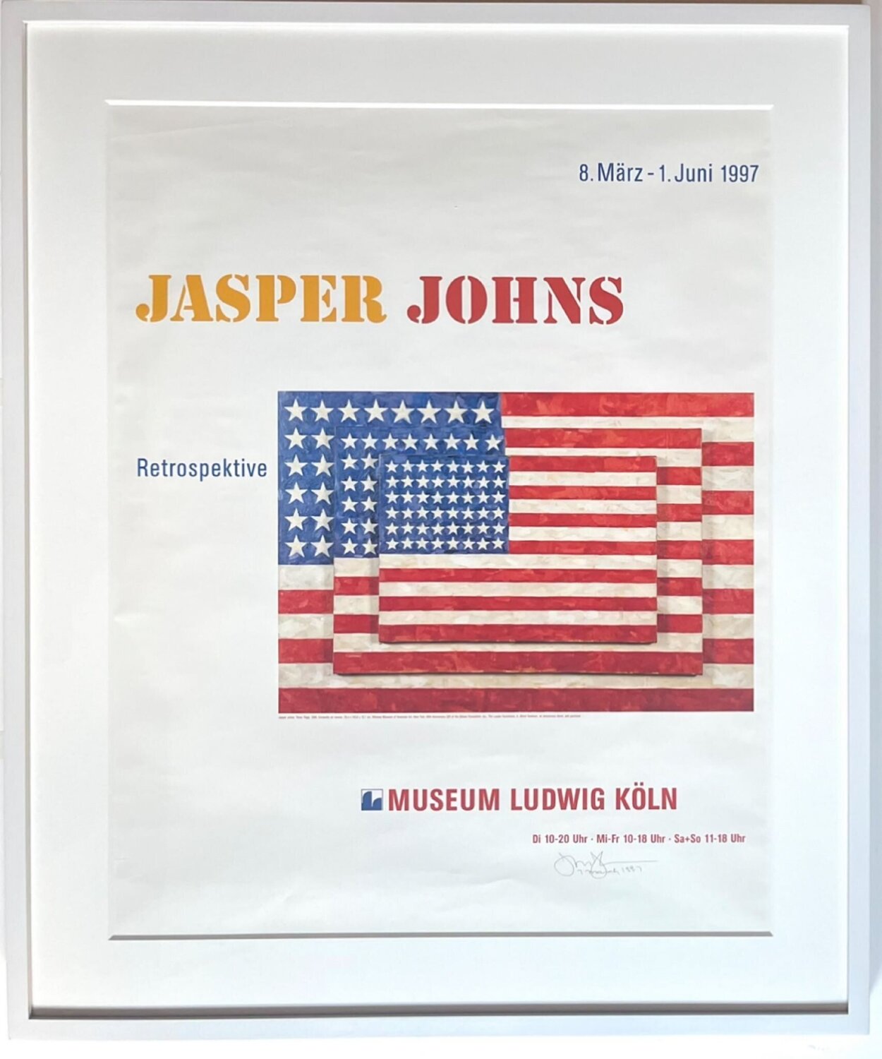 Jasper Johns - Retrospektive - Museum Ludwig Poster (Hand Signed by Jasper Johns) Jasper Johns Druck zu verkaufen