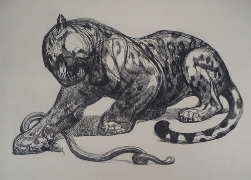 Jaguar et serpent, c by Paul Jouve, Print for Sale on Singulart