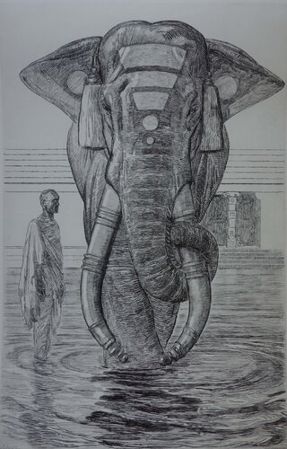 Elephants du temple de Siva by Paul Jouve, Print for Sale on Singulart