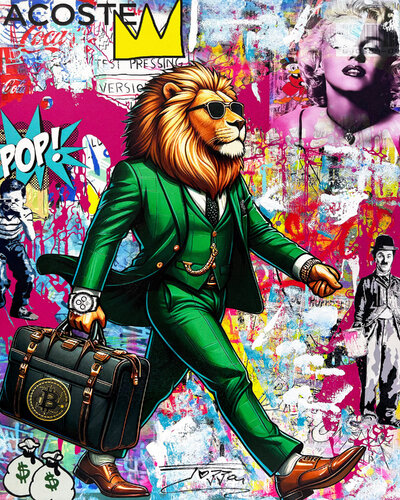 King Is Back (original painting on canvas) van JOZZA, Schilderij te koop op Singulart