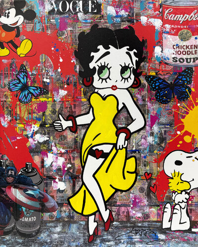 Beautiful Day! (Betty Boop), original painting on canvas van JOZZA, Schilderij te koop op Singulart