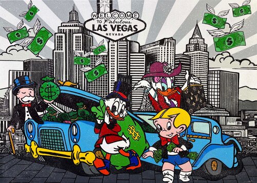 High Rollers (Monopoly Disney), huge original painting van JOZZA, Schilderij te koop op Singulart