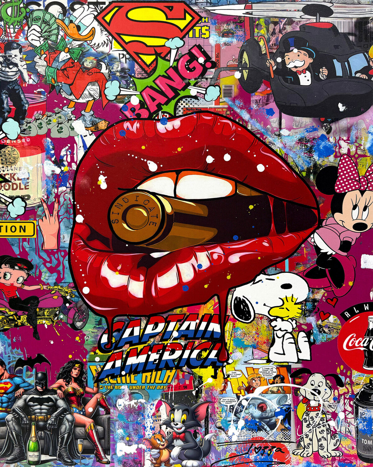 Bite The Bullet (original painting on canvas) JOZZA