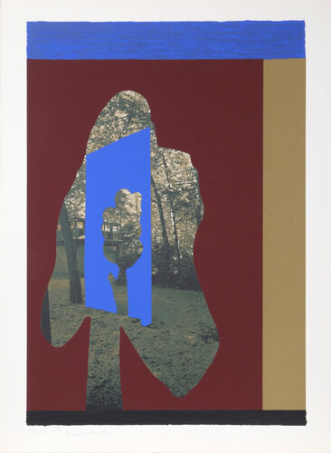 Tree in Tree (Burgundy and Gold) by Menashe Kadishman, Print for Sale on Singulart