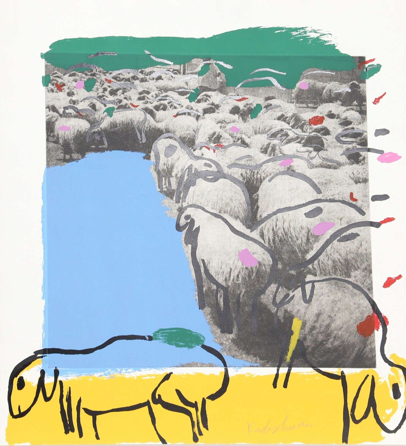 SHEEP Portfolio, 7 Menashe Kadishman Stampa in vendita