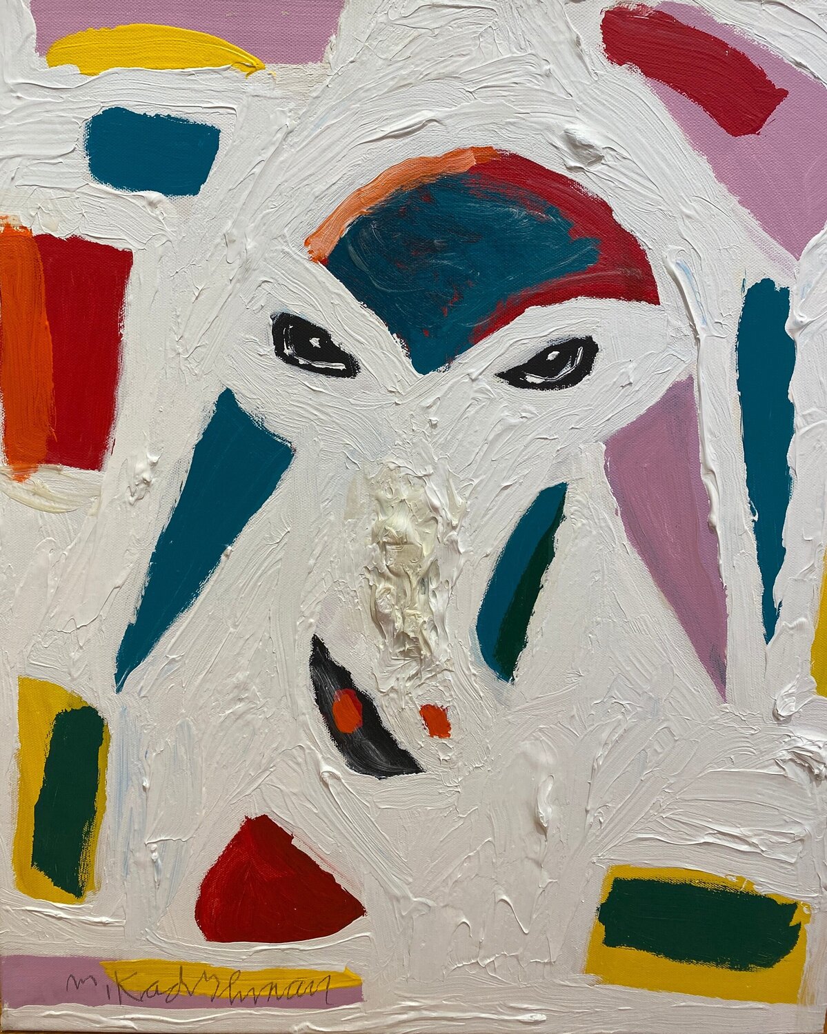 Gesture to Mondrian Menashe Kadishman Origineel schilderij te koop