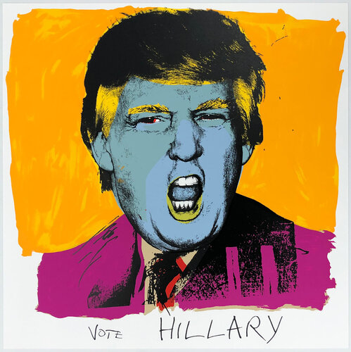 Vote Hillary (Donald Trump), large hand signed screen print by Deborah Kass, Print for Sale on Singulart
