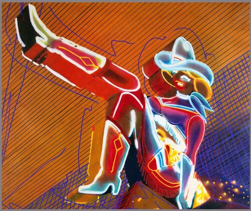 Neon Cowgirl  par Steve Kaufman, Peinture en vente sur Singulart