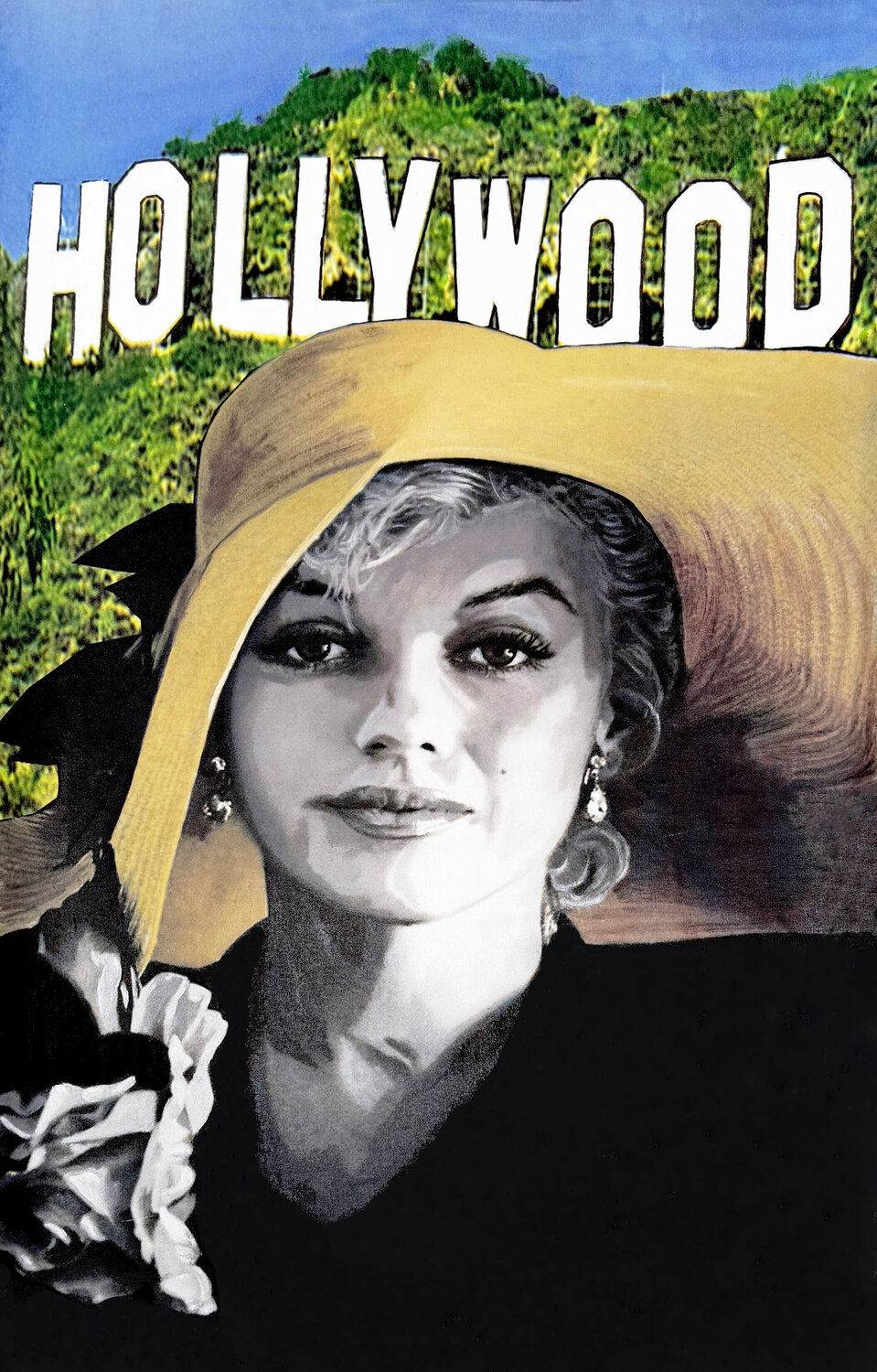 Sophisticated Marilyn - Hollywood Style (large unique painting) Steve Kaufman Original painting for sale
