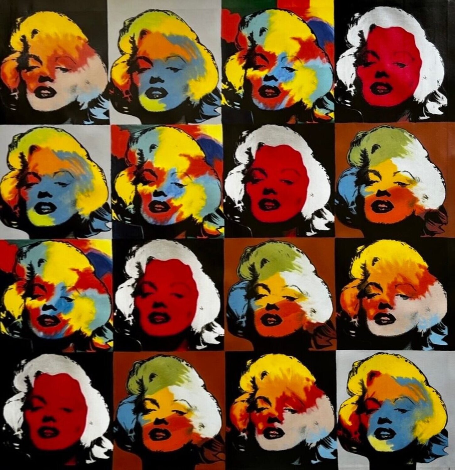Sixteen Marilyns Steve Kaufman Dipinto originale in vendita