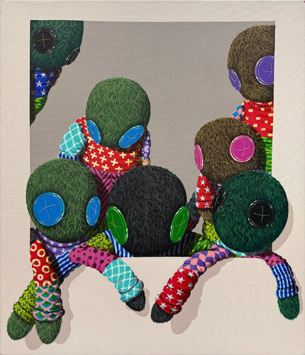 In Frame Series - Relax in Home (large original painting on canvas) van Suanjaya Kencut, Schilderij te koop op Singulart
