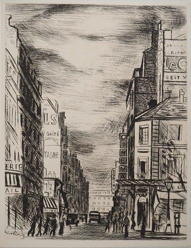 Rue de la Gaité Montparnasse, Gravure originale signée di Moïse Kisling, Stampa in vendita su Singulart