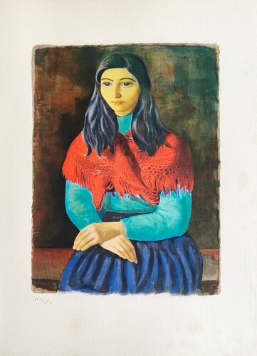 Fanny au châle rouge van Moïse Kisling, Afdruk te koop op Singulart