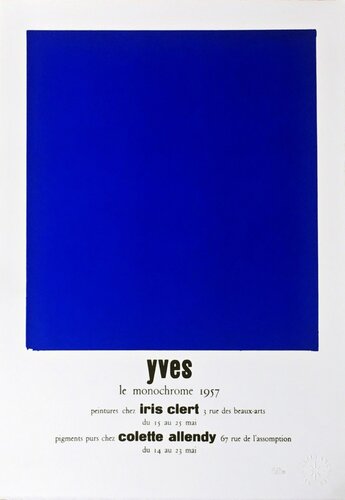 Yves Klein のHommage a Tennessee Williams Hommage a Tennessee Williams, 1960 by Yves Klein - 28X40
