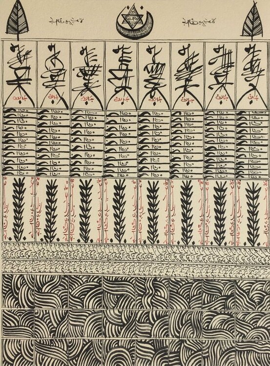 Deux rives une mer - Hommage à Jacques Derrida Rachid Koraïchi