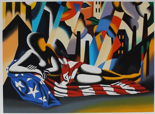 激レア！コレクションマークコスタビンCOSTABI 版画 絵画 一点物 1996 マーク・コスタビ画集 ビデオ・レンタル・ストアが閉っていて